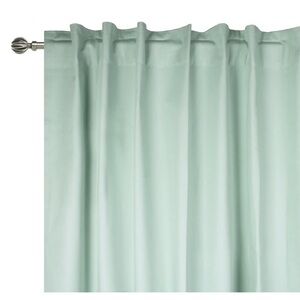 Pastel Aqua Blue Green Hidden Tab Heavy Cotton Curtain Panels